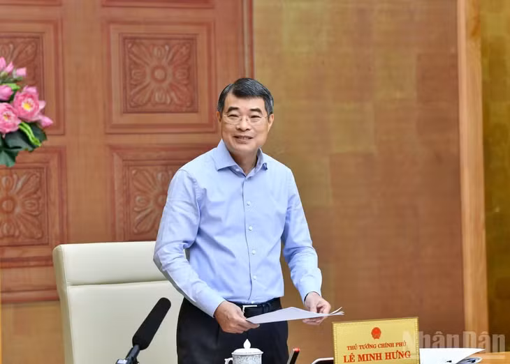 Thủ tướng Chính phủ Lê Minh Hưng phát biểu ý kiến chỉ đạo tại cuộc làm việc với Bộ Văn hóa, Thể thao và Du lịch. (Ảnh: Thanh Giang)