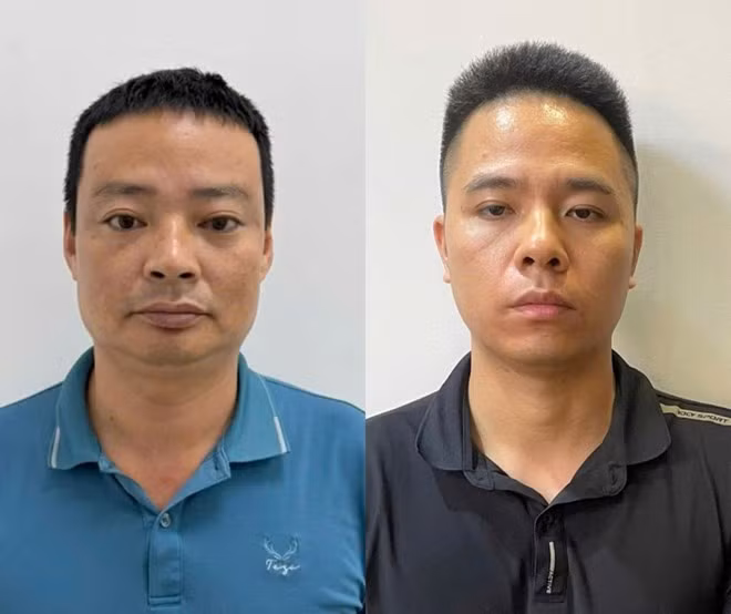 Bắt tạm giam 2 đối tượng Trần Trung Khanh và Nguyễn Văn Phái. Ảnh: Công an Hải Phòng