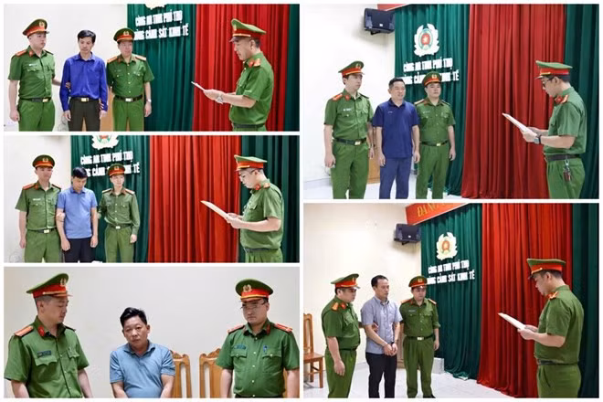 5 đối tượng là cán bộ, nguyên cán bộ cơ quan nhà nước bị khởi tố trước đó. Ảnh: CACC