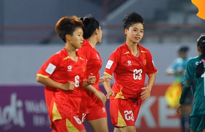 U20 nữ Việt Nam góp mặt ở tứ kết U20 nữ châu Á 2026 khi lọt vào nhóm các đội hạng 3 có thành tích tốt nhất vòng bảng. Ảnh: VFF