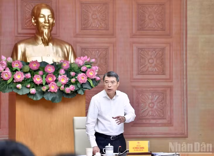 Thủ tướng Chính phủ Lê Minh Hưng phát biểu chỉ đạo tại buổi làm việc. (Ảnh: THANH GIANG)