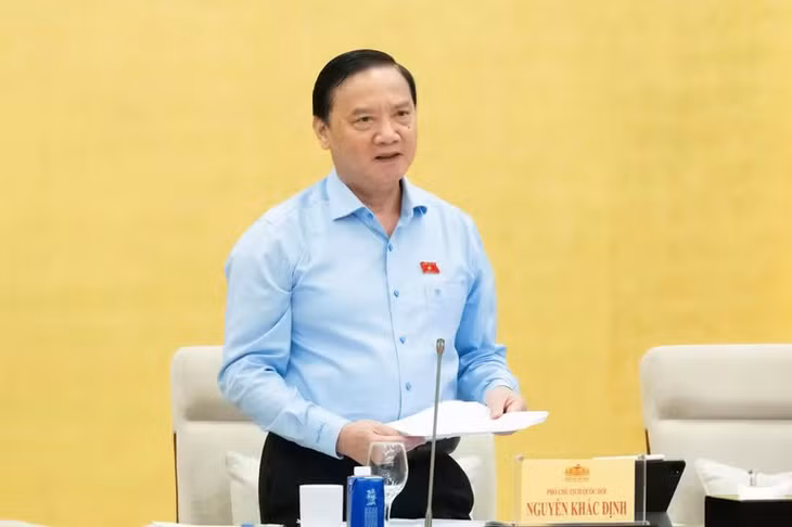 Phó Chủ tịch Quốc hội Nguyễn Khắc Định phát biểu kết luận. (Ảnh: DUY LINH)