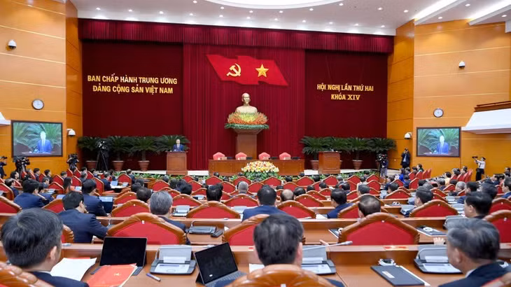 Phiên bế mạc Hội nghị lần thứ hai Ban Chấp hành Trung ương Đảng Cộng sản Việt Nam khóa XIV. (Ảnh: ĐĂNG KHOA)