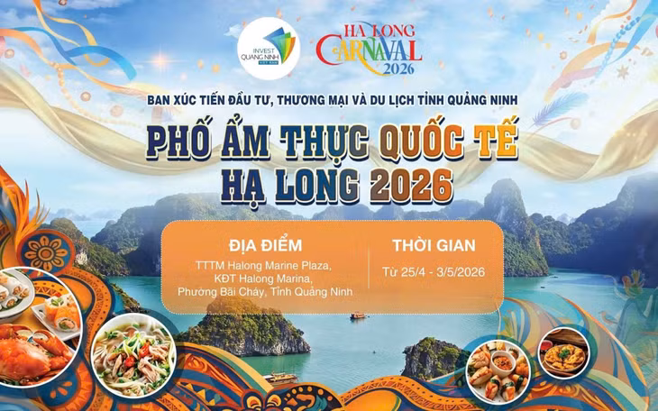 Phố ẩm thực quốc tế - Hạ Long 2026 có quy mô 154 gian hàng giới thiệu ẩm thực đặc sắc và sản phẩm OCOP trong và ngoài tỉnh Quảng Ninh.