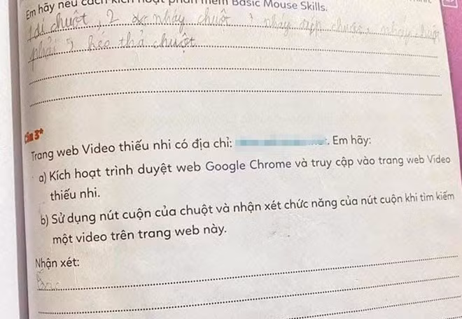 Trang sách có chứa đường link độc hại, không phù hợp với học sinh. Ảnh: N. Vương.