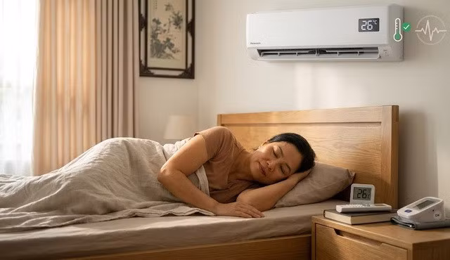 Ngủ trưa trong phòng điều hòa cần đúng nhiệt độ để tránh nguy cơ co mạch, tăng huyết áp