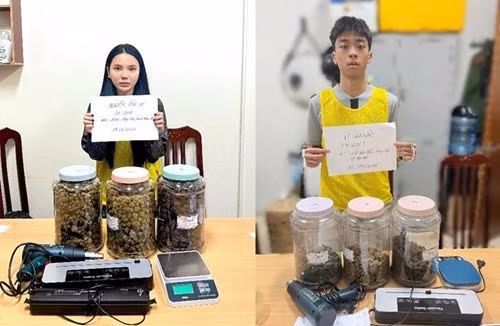 Công an Hà Nội bắt giữ 2 đối tượng mua bán cần sa, thu giữ hơn 3,5kg ma túy. Ảnh: CAHN