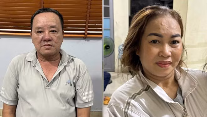Huỳnh Kim Long và Nguyễn Thị Hiền là 2 trong số nhóm đối tượng thực hiện kịch bản lừa đảo bán tượng Phật đồng đen. Ảnh: Công an cung cấp