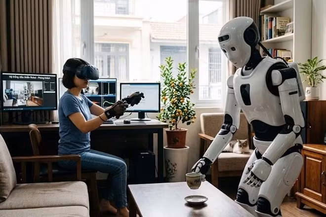 6G có thể biến robot thành trợ lý thông minh trong mọi không gian. Đồ họa: Cát Tiên