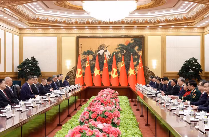 Tổng Bí thư, Chủ tịch nước Tô Lâm hội đàm với Tổng Bí thư, Chủ tịch nước Trung Quốc Tập Cận Bình. (Ảnh: Thống Nhất/TTXVN)
