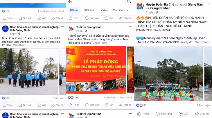Các hoạt động kỷ niệm ngày thành lập Đoàn TNCS Hồ Chí Minh 26/3 được đẩy mạnh tuyên truyền trên mạng xã hội.