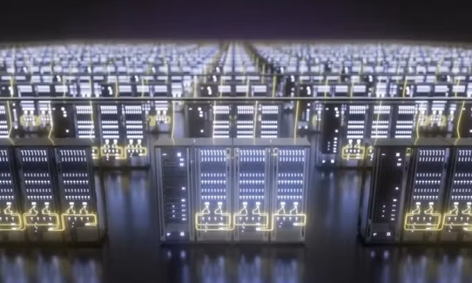 Aurora là máy tính lượng tử photon đầu tiên trên thế giới hoạt động với các bộ xử lý riêng biệt nối với nhau bằng sợi cáp quang. Ảnh: Xanadu