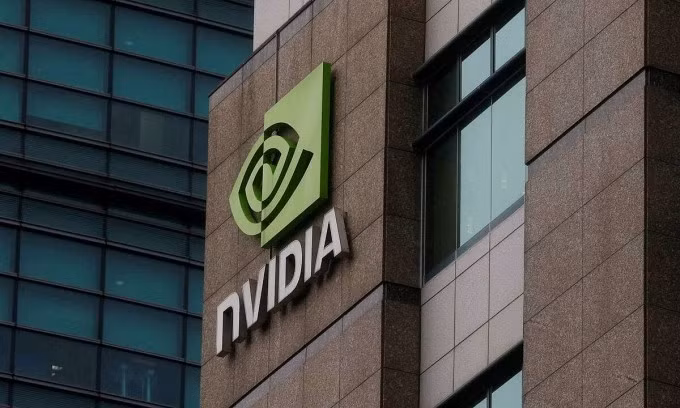 Logo Nvidia tại trụ sở chính ở Đài Loan. Ảnh: Reuters
