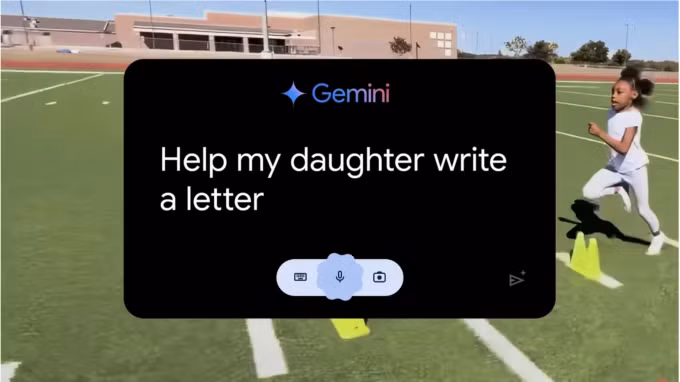 Quảng cáo gây tranh cãi của Google khi yêu cầu Gemini viết thư giúp bé gái. Ảnh chụp màn hình