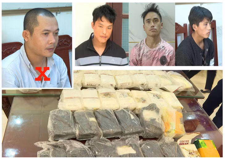 Các nghi phạm và tang vật vụ án - Ảnh: Công an tỉnh Thanh Hóa cung cấp
