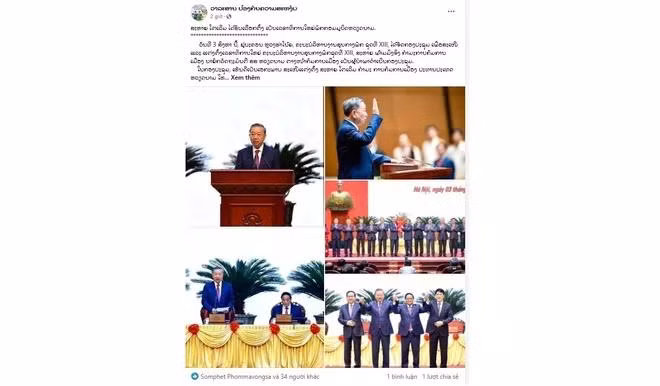Tin đồng chí Tô Lâm được bầu giữ chức Tổng Bí thư Việt Nam được đăng trên ấn phẩm điện tử của Tạp chí An ninh, Bộ Công an Lào. (Ảnh: Đỗ Bá Thành/TTXVN)