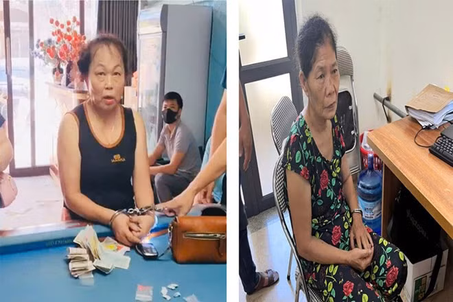 Đối tượng Vũ Thị Lệ Hằng (trái) và đối tượng Hoàng Thị Hồng bị lực lượng chức năng tỉnh Lào Cai bắt giữ. Ảnh: Đơn vị cung cấp