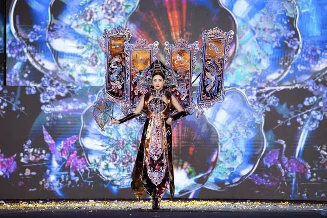 Đây sẽ là trang phục đồng hành với tân Hoa hậu tại phần thi Trang phục văn hóa dân tộc ở cuộc thi Miss Grand International 2024. (Ảnh: BTC)