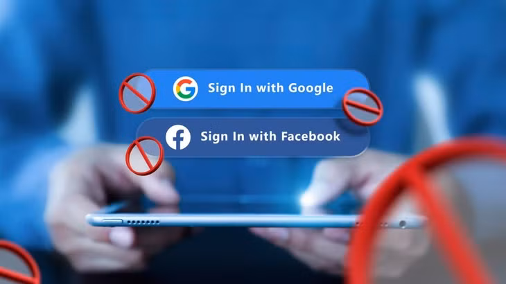 Người dùng nên thận trọng khi sử dụng chức năng đăng nhập bằng Google, Facebook. Ảnh: Shutterstock.