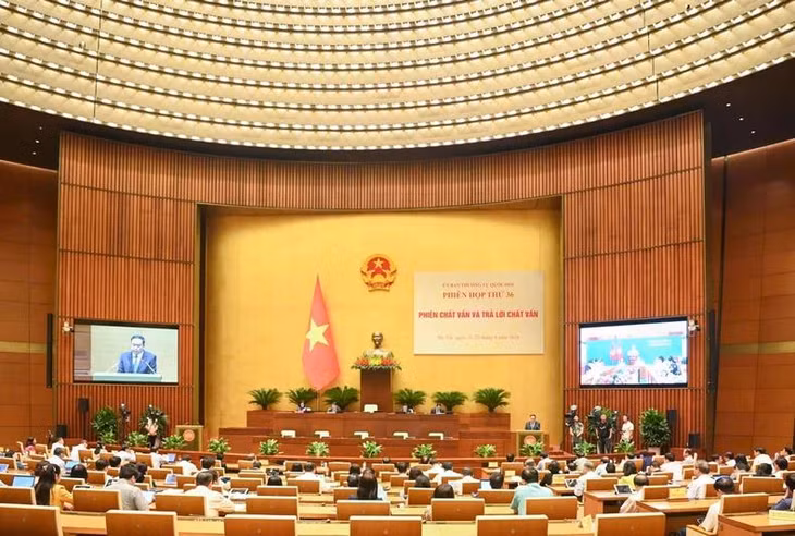 Quang cảnh bế mạc phiên chất vấn và trả lời chất vấn tại Phiên họp thứ 36 của Ủy ban Thường vụ Quốc hội. (Ảnh: DUY LINH)