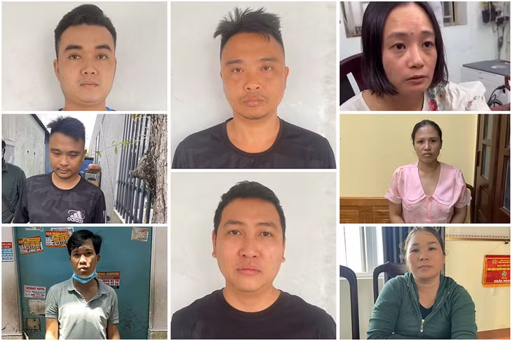 Các đối tượng liên quan đến đường dây mua bán trẻ sơ sinh núp bóng hình thức cho - nhận con nuôi. Ảnh: Công an cung cấp