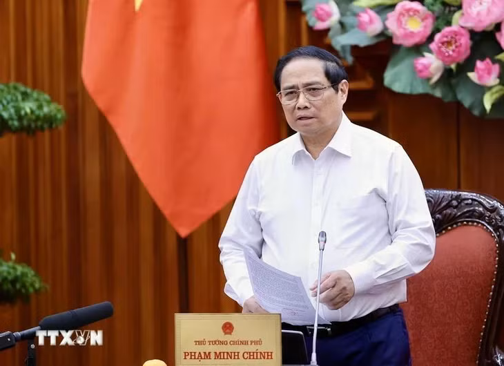 Thủ tướng Phạm Minh Chính kết luận cuộc họp. (Ảnh: Dương Giang/TTXVN)