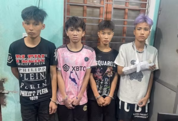 Các đối tượng liên quan vụ cướp tài sản. Ảnh: Công an Hải Phòng