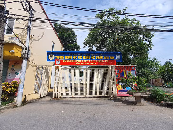 Trường THPT Ngô Quyền - Đông Anh (Hà Nội) nơi xảy ra vụ việc - Ảnh: NGUYÊN BẢO