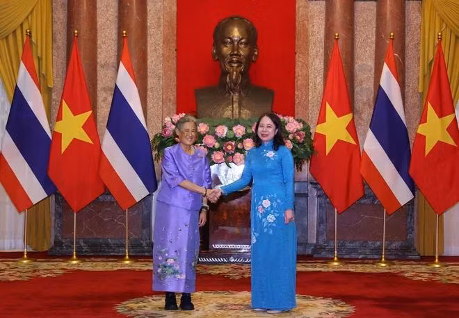 Phó Chủ tịch nước bày tỏ trân trọng những tình cảm tốt đẹp mà Công chúa dành cho đất nước và nhân dân Việt Nam. (Ảnh: Văn Điệp/TTXVN)