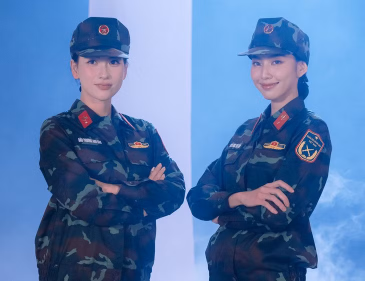 Thùy Tiên, Phương Anh Đào trong chương trình Sao nhập ngũ 2024 - Ảnh: BTC