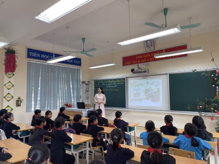 Tiết học của học sinh Trường Tiểu học Đồng Tâm (huyện Bình Liêu) với những hình ảnh trực quan, sinh động.