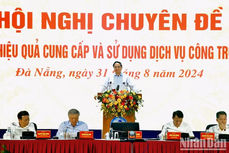 Thủ tướng Phạm Minh Chính phát biểu ý kiến khai mạc Hội nghị. (Ảnh: THANH GIANG)