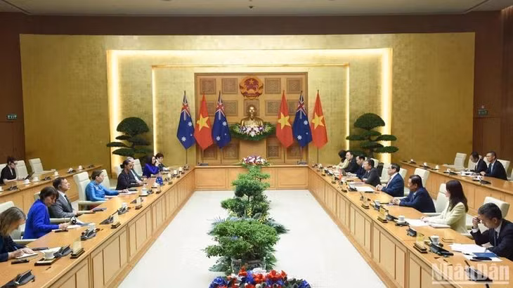 Quang cảnh cuộc tiếp. (Ảnh: Trần Hải)