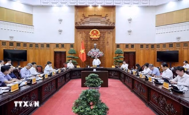 Thủ tướng Phạm Minh Chính kết luận cuộc họp. (Ảnh: Dương Giang/TTXVN)