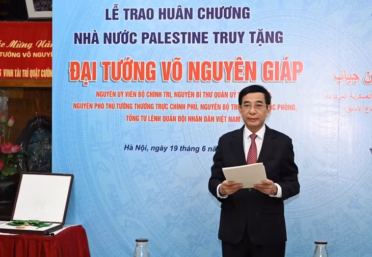 Đại tướng Phan Văn Giang phát biểu tại buổi lễ.