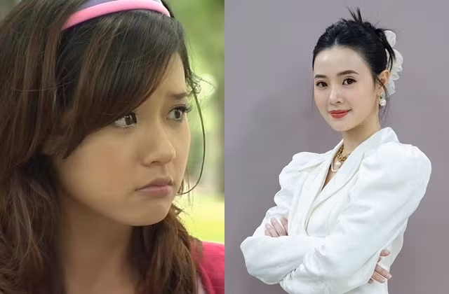 Midu trong phim “Những thiên thần áo trắng“ (trái) và bây giờ (phải). Ảnh: Nhà sản xuất BHD/Nhân vật cung cấp
