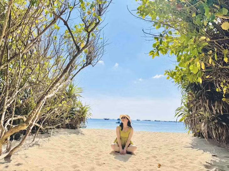 Vòm cây ở Hòn Tranh ai đến cũng check-in. Ảnh: Linh Boo