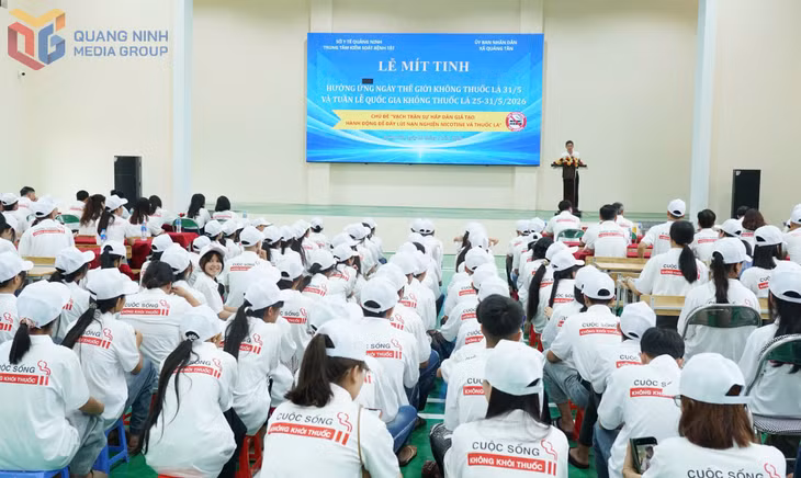 Quảng Ninh tổ chức lễ phát động hưởng ứng Ngày Thế giới không thuốc lá và Tuần lễ Quốc gia không thuốc lá năm 2026 tại xã Quảng Tân, ngày 22/5/2026.