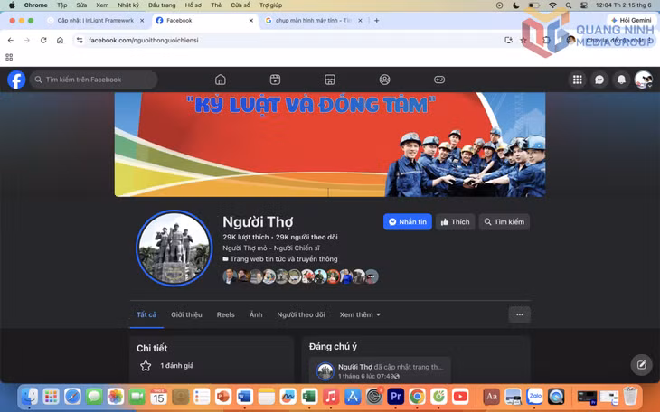 Trang fanpage Người Thợ nhận được sự quan tâm rất lớn của công nhân mỏ.
