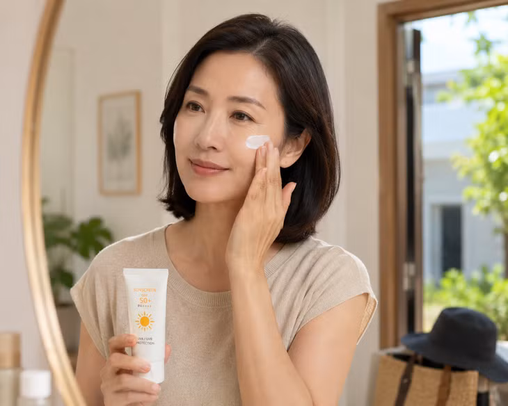 Thoa kem chống nắng trước khi ra ngoài 15 - 30 phút và bôi lại sau mỗi 2 giờ nếu hoạt động ngoài trời hoặc đổ nhiều mồ hôi.