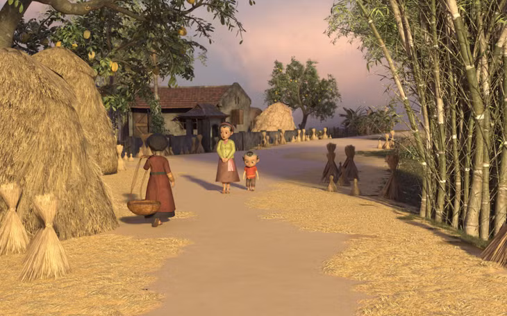 "Trạng Quỳnh Nhí: Truyền thuyết Kim Ngưu" tái hiện nhiều hình ảnh quen thuộc của làng quê Bắc Bộ.