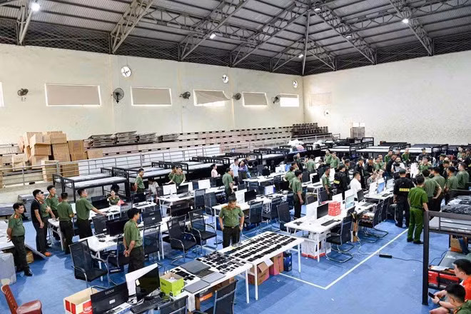 Đường dây lừa đảo trực tuyến quy mô lớn chuẩn bị hoạt động đã bị Công an tỉnh Phú Thọ phát hiện, vô hiệu hóa kịp thời. Ảnh: Công an cung cấp