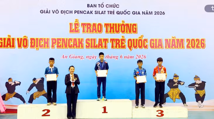 VĐV Quảng Ninh Trần Gia Bảo đoạt HCV hạng 39kg, nhóm tuổi 12-13.