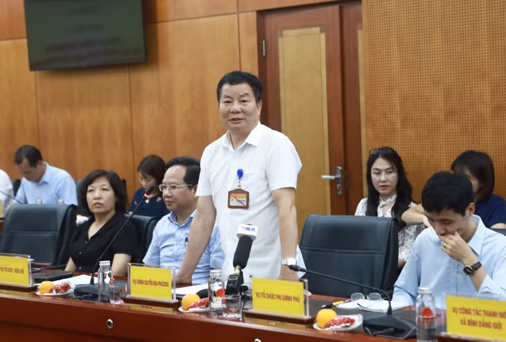 Đại diện Vụ Chính quyền Địa phương thông tin về 34 địa phương đã hoàn thành phương án tổng thể sắp xếp thôn, tổ dân phố. Ảnh: Duy Tuấn