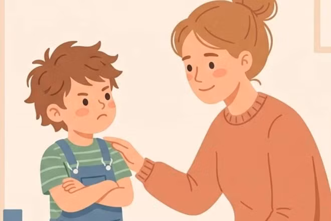 Những nguyên tắc cha mẹ nên áp dụng khi trẻ bướng bỉnh. Đồ họa: Thiện Nhân