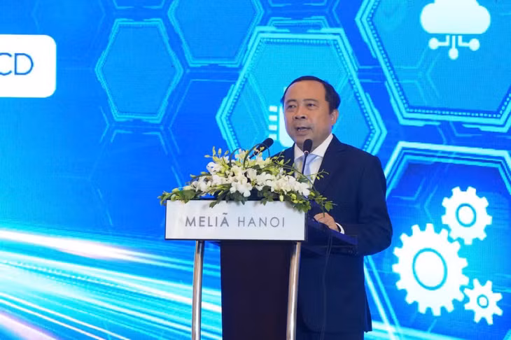 Bộ trưởng Khoa học và Công nghệ Vũ Hải Quân phát biểu đề dẫn.