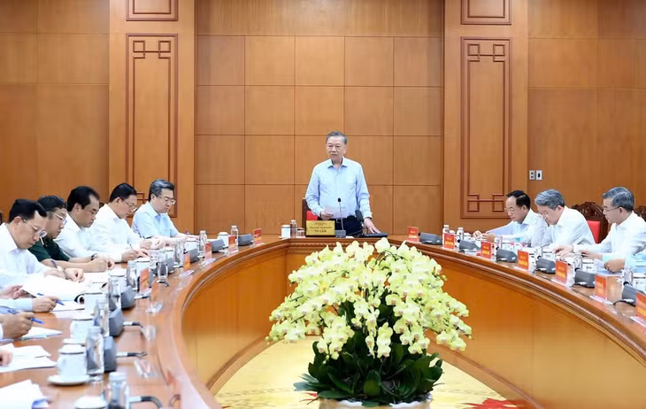 Tổng Bí thư, Chủ tịch nước Tô Lâm chủ trì cuộc làm việc. (Ảnh: ĐĂNG KHOA)