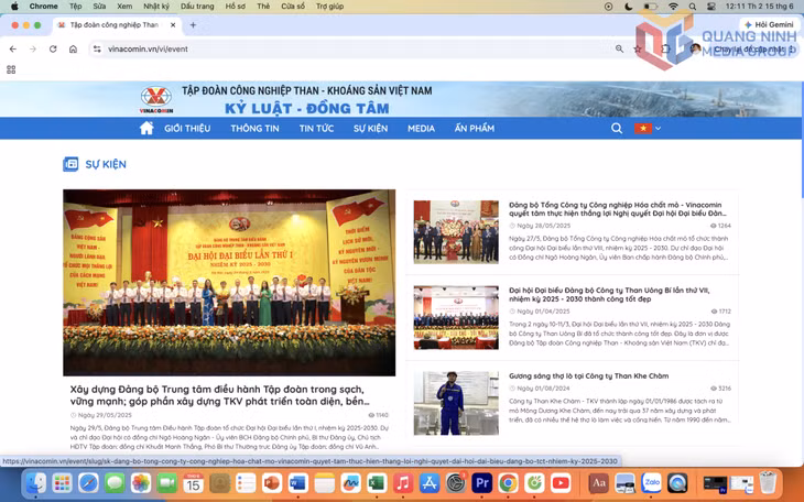 Nhiều thông tin phong phú được đưa lên trang web Vinacomin.vn.