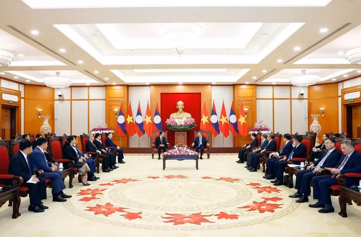 Tổng Bí thư, Chủ tịch nước Tô Lâm tiếp Thủ tướng Lào Sonexay Siphandone. (Ảnh: TTXVN)