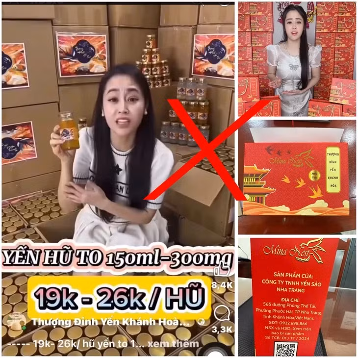 Vũ Thùy Trang livestream giới thiệu, bán sản phẩm trên mạng xã hội - Ảnh: Công an tỉnh Thanh Hóa cung cấp